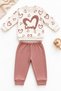 Baby Girl 2-Piece Set with Heart Pattern and Lovely Writing on Top and Bottom, Seasonal Set - 3