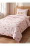 Striped and Cat Printed Cotton Single Duvet Cover Set