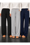 Women's 3-Piece Winter Thick Cotton Sweatpants Set Black Gray Navy Blue - 2