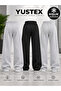 3-Piece Winter Set with Inner Lining (Grey+Black+Grey) 3-Piece Tracksuits to Come - Loose Fit Oversize Style with Side Pockets - 2
