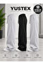 3-Piece Winter Set with Inner Lining (Grey+Black+Grey) 3-Piece Tracksuits to Come - Loose Fit Oversize Style with Side Pockets - 3