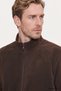 Men's Dark Brown Anti-Pilling Non-Pilling Standard Fit Stand Collar Sweatshirt Fleece Jacket - 3