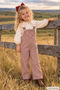 Girl's Heart Patterned Velvet Salopet Jumpsuit and Shirt Set – Casual Children's Jumpsuit with Suspender Pockets
