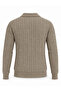 Men's Premium Hair Knit Polo Collar Thick Knitwear Sweater Mink 2Dngr - 7