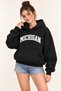 Women's Michigan Printed Oversize Cotton Hooded Sweatshirt - 2