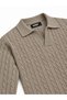 Men's Premium Hair Knit Polo Collar Thick Knitwear Sweater Mink 2Dngr - 3