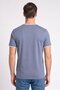 Men Crew Neck Short Sleeve Embroidered Logo T-Shirt, Slate Blue - 4