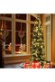 Dual Color Prelit Slim Artificial Christmas Tree, Timer & 9 Light Modes, Fire Resistant Hinged Xmas Tree with Metal Stand, Indoor Home Decoration, Sizes:120cm/150cm/180cm/210cm/240cm/300cm - 4