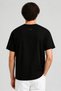 Men Crew Neck Short Sleeve Brand Logo T-Shirt, Black - 4