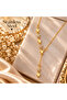 Gold Color Zircon Stone Star Detailed Y Model Steel Necklace