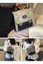 Retro PU Leather Backpack for Women Waterproof Wear Resistant Exquisite Sewing Thread Fashion School - 3