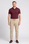 Men Regular Fit Plain Chino Pants, Beige - 2