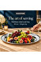 Stainless Steel Oval Serving Tray 60cm, Extra Large Stackable Food Serving Platter, Dishwasher Safe, Silver, 1 Piece - 2