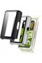 Full Coverage Case with Screen Protector Compatible with Huawei Band 11 Pro, PC & Tempered Glass Protective Case Cover, Scratch Resistant Smart Watch Accessories -Matte Black/Matte Silver