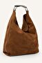 Women's Suede Hobo Shoulder Bag G6864Axns - 3