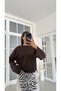Kahve İspanyol Kol Basic Bluz GAUS-02108 - 2