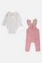 Toddlers Girl 2 Pcs Textured Jumpsuit And Bodysuit Set, Multicolor - 2