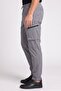 Men Regular Fit Solid Cargo Pants, Grey - 3