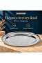 Stainless Steel Oval Serving Tray 50cm, Large Stackable Food Serving Platter, Dishwasher Safe, Silver, 1 Piece - 3