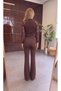 Women's Spanish Flare Fabric Belted Trousers - 2