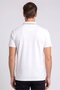 Men Regular Fit Short Sleeve Brand Logo Polo Shirt, White - 4