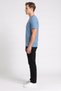 Men Crew Neck Short Sleeve Embroidered Logo T-Shirt, Slate Blue - 3