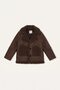Plush Detailed Suede Look V-Neck Coat for Baby Girl H2649A526Wn