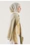 Gradient Pattern Hemp Shawl Green-Beige - 3