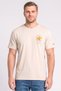Men Crew Neck Short Sleeve Graphic Print T-Shirt, Light Stone