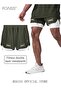 Men 2-in-1 Running Shorts with Liner, Quick Dry Athletic Shorts with Side Pockets, Lightweight Short