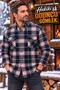 Men's Lumberjack Shirt Plaid Pattern Long Sleeve Double Pockets with Flap Winter Lumberjack Shirt - 2