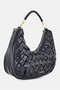 Women Brand Logo Shoulder Bag, Black - 3