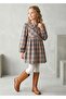 Wide Baby Collar Plaid Winter Girl's Dress - 2