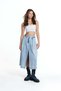 Ice Blue Belted Culotte Denim Skirt 19123 - 2