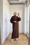Women's Half Turtleneck Balloon Sleeve Loose Long Knitwear Dress 130 cm - 2