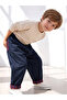 Boy's Carrot Cut Trousers in Navy Blue Gabardine Denim with Pocket and Cuff Detailing - 4