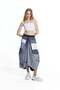 Multi-Colored Segmented Draped Asymmetric Skirt 19135 - 2