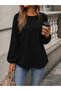 Women's Long Sleeve Crew Neck Janjan Crepe Blouse