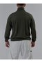 Zippered Polo Collar Khaki Men's Sweatshirt Coc3522 - 3