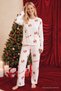 Ecru New Year's Themed Patterned Thermal Fabric Ultra Soft Knitted Pajama Set26226923 - 2