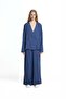 Cobalt Blue Short Double-Breasted Cut Modern Blazer Jacket 19097 - 3