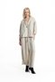 Beige Black Striped Linen Shirt Jacket 19179