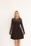 Women's Tulle Detailed Long Sleeve Mini Dress – Stylish Evening Dress & Event Dress with Waist Accents - 6