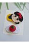 Fairytale Princess and Apple Themed Model Knitted Handmade Antiallergic Gift Children's Hair Accessory 2-Piece Snap Knitted Hair Accessory Clip - 3