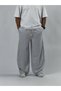 Designed Grey Baggy Men's Trousers with Adjustable Legs Coc3531