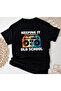 80's Retro Trend Mix Printed Oversized Basic Unisex Cotton Short Sleeve Black Tshirt - 3