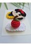 Fairytale Princess and Apple Themed Model Knitted Handmade Antiallergic Gift Children's Hair Accessory 2-Piece Snap Knitted Hair Accessory Clip - 7