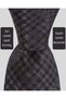 Black Patterned Gray Silk Tie – 8 cm Wide - 2