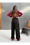 Women's Viscose Ribbed Waist Lace-Up Elastic Pockets Elastic Cuffs Loose Jogger Trousers - Black - 3