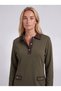 Women's Khaki Brown Polo Collar Buttoned Pocket Steel Knitted Dress - 5